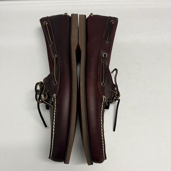 TIMBERLAND MENS CLASSIC 2 EYE ROOT BEER SHOE BROWN FULL GRAIN BOAT SHOE SZ 15 M main image 7
